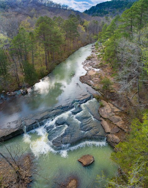 01 Haw Creek Early April After Spring Rain - Professional Arkansas Aerial Photography photography by Paul Caldwell