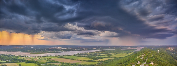 05 Stormy Skies Looking Towards The Big Dam Brdige And Little Rock - Professional Arkansas Aerial Photography photography by Paul Caldwell