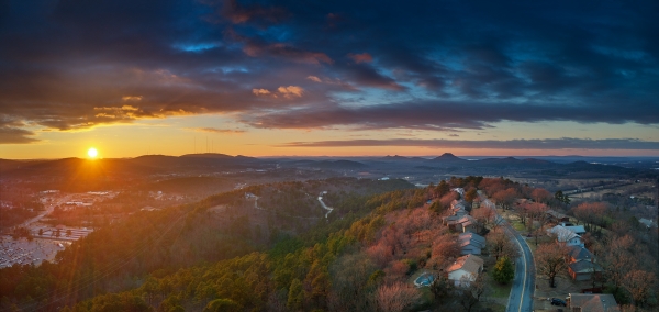 08 Pinnacle Valley Wintertime Sunset - Professional Arkansas Aerial Photography photography by Paul Caldwell