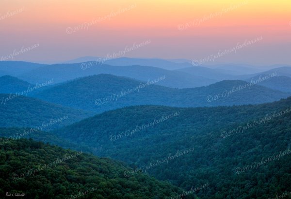 01 Rolling Hills Sunset Near Flatside Pinnacle - Professional arkansas_ouachita_gallery_no_1 photography by Paul Caldwell