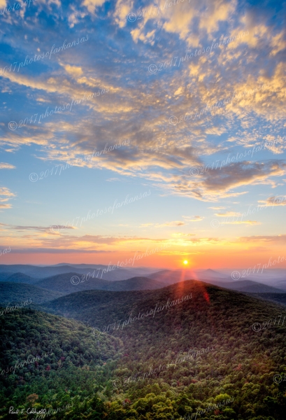 07 Sunset From Flatside Pinnacle - Professional Arkansas Ouachita Gallery No 2 photography by Paul Caldwell
