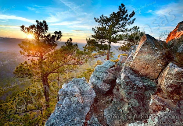 17 January Sunset From The Summit Of Flatside Pinnacle - Professional Arkansas Ouachita Gallery No 2 photography by Paul Caldwell