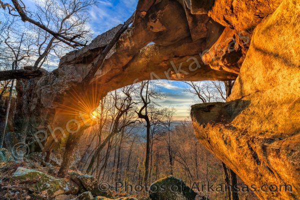 01.11 Sunrise At Rainbow Rock Natural Bridge Near Treat Arkansas - Professional arkansas_ozark_gallery_no_1 photography by Paul Caldwell