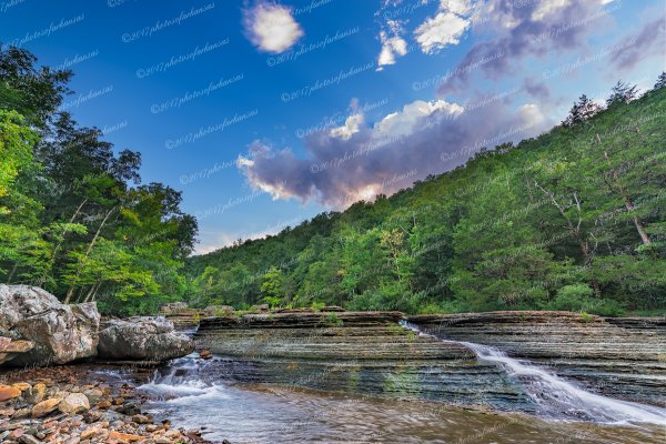 03.1 Late Evening Light At 6 Finger Falls On Falling Water Creek - Professional arkansas_ozark_gallery_no_1 photography by Paul Caldwell
