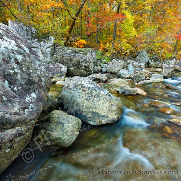 01.2 Richland Creek In Early Autumn Below Shaws Folly Rapid - Professional Arkansas Ozark Gallery No 2 photography by Paul Caldwell
