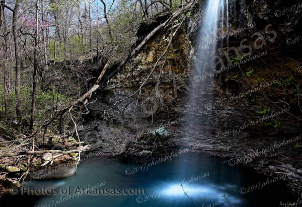 06 Waterfall On East Fork Of Cave Creek And Redbud - Professional Arkansas Ozark Gallery No 2 photography by Paul Caldwell