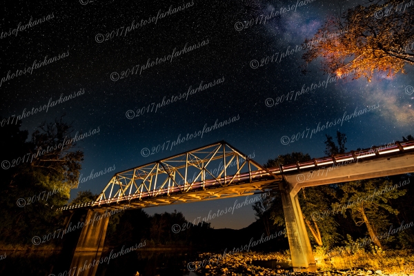 33 Milkyway Over Fort Douglas Bridge On Big Piney Creek - Professional Arkansas Ozark Gallery No 2 photography by Paul Caldwell