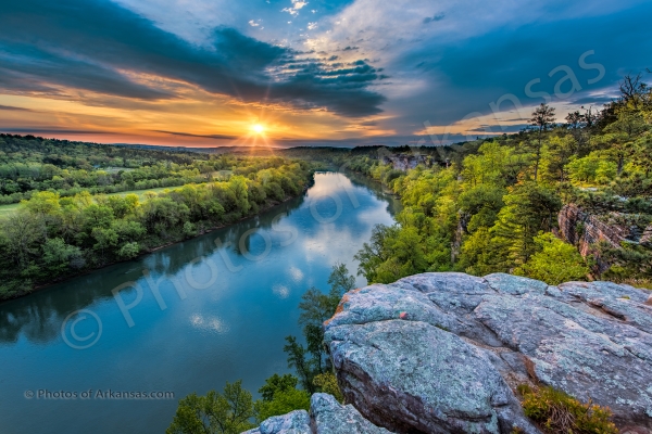 34 Sunrise At Calico Rock On The White River In Arkansas - Professional Arkansas Ozark Gallery No 2 photography by Paul Caldwell