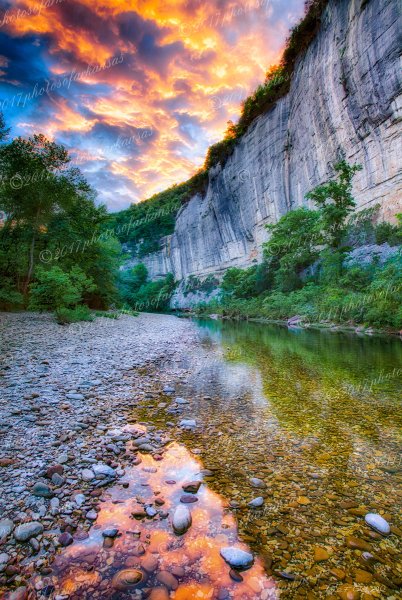 01.22 Sunset Over Roark Bluff On The Buffalo River - Professional arkansas_ozark_gallery_no_3 photography by Paul Caldwell