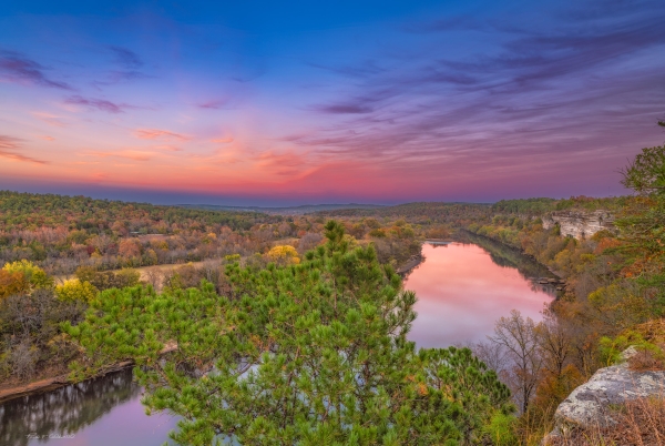 14 Sunset At Calico Rock On The White River - Professional arkansas_ozark_gallery_no_3 photography by Paul Caldwell
