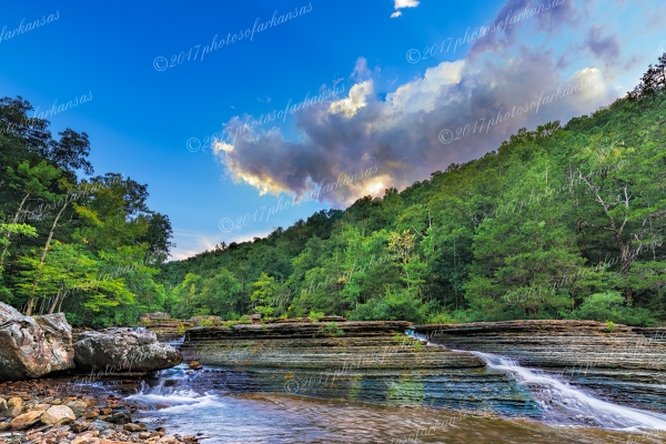 29 Late Eveing Light At 6 Finger Falls On Falling Water Creek - Professional arkansas_ozark_gallery_no_3 photography by Paul Caldwell