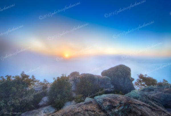 01 Foggy Sunrise Over Petit Jean Mountain In The Arkanas Ozark Mountains - Professional Arkansas River Valley Gallery No 1 photography by Paul Caldwell