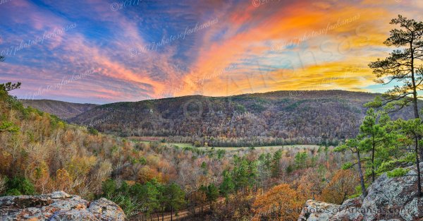 01.5 Sunset Over The Valley Of Big Piney Creek Big Piney Wilderness - Professional Panoramas Of Arkansas photography by Paul Caldwell