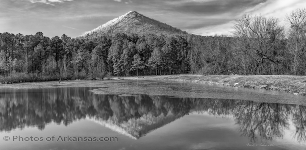34 Snowy Reflections At Pinnacle Mountain State Park - Professional Panoramas Of Arkansas photography by Paul Caldwell