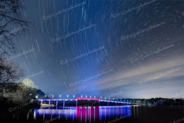02.2 Night Skies Over The Bridge Over Twin Rivers Park In Little Rock - Professional Recent Photography photography by Paul Caldwell