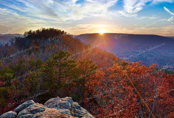 25 Sunset Over Sams Throne In The Arkansas Ozarks - Professional Recent Photography photography by Paul Caldwell