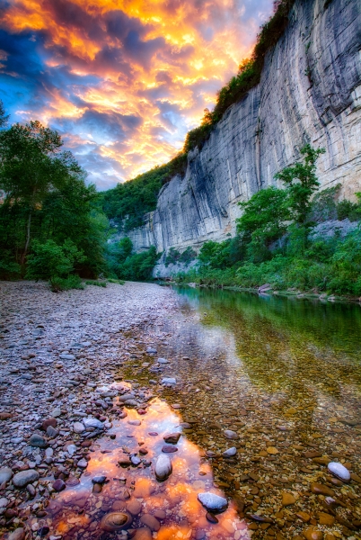 18 Sunset At Roark Bluff Buffalo River - Professional Stone Bank New Hq photography by Paul Caldwell