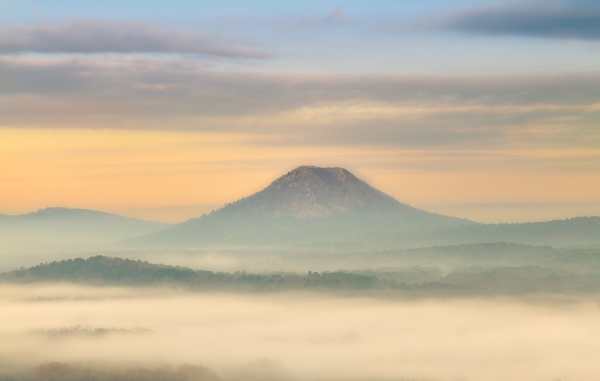 43 Foggy Morning View Of Pinnacle Mtn - Professional Stone Bank New Hq photography by Paul Caldwell