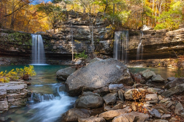 50 Twin Falls Autumn View - Professional Stone Bank New Hq photography by Paul Caldwell