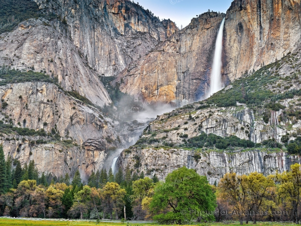 No05 Afterglow On The Rock At Yosemite Falls - Professional The Western States photography by Paul Caldwell