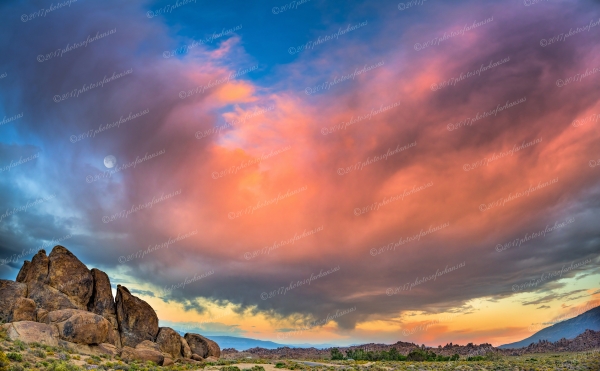 No07 Sunset And Moonrise In The Alabama Hills California - Professional The Western States photography by Paul Caldwell