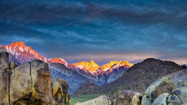 No12 Sunrise On Mt Whitney And The Alabama Hills - Professional The Western States photography by Paul Caldwell