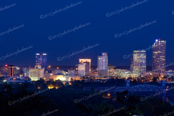 24 Little Rock Nighttime Skyline No1 2009 - Professional Views Of Little Rock photography by Paul Caldwell