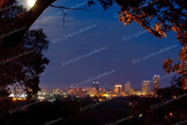 28 Moonrise Over Downtown Little Rock - Professional Views Of Little Rock photography by Paul Caldwell