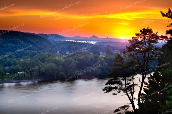 02 Sunset From Fort Roots - Professional Views Of Pinnacle Mountain photography by Paul Caldwell