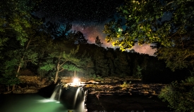 06/18/16 Featured Arkansas Landscape Photography--Nighttime skies over Falling Water Creek