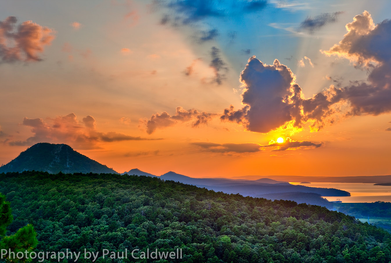 Sunset over Pinnacle Mountain State Park