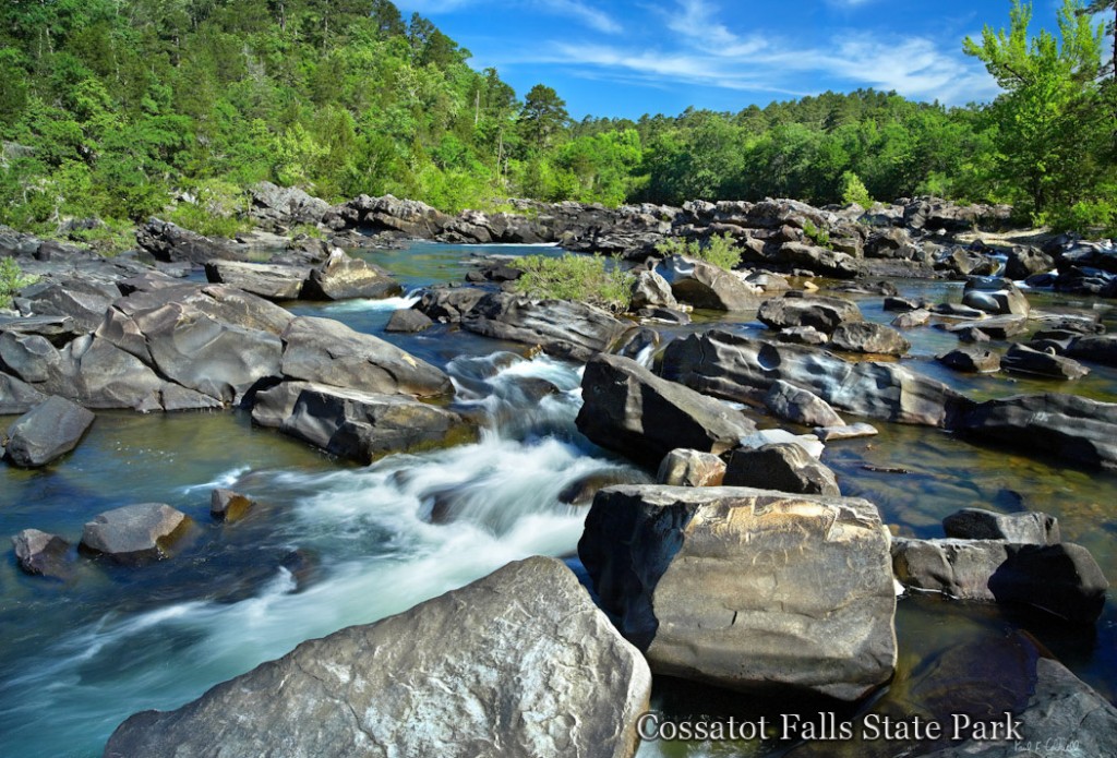 Cossatot Falls viewed from BMF rapid on the Cossatot River in Southwestern Arkansas 