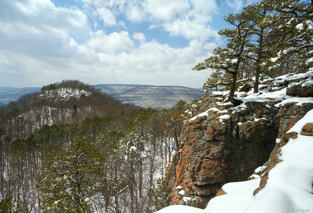 Winter vista of Sam's Throne in the Arkansas Ozarks 