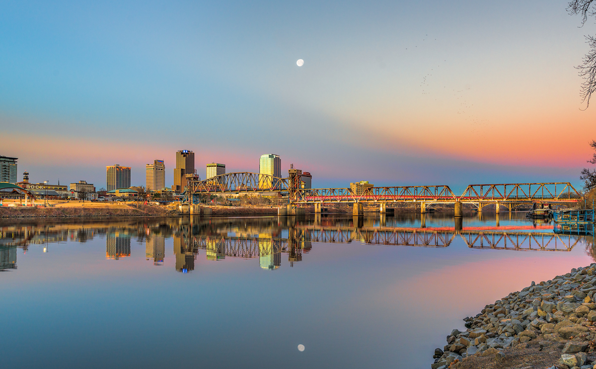 02/21/14 Featured Arkansas Landscape Photography–Moonset and sunrise ...