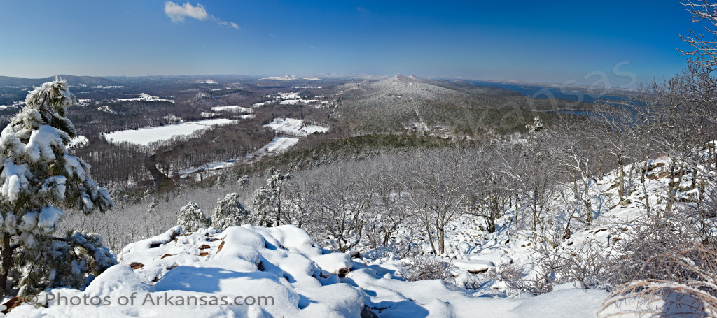 View from the summit of Pinnacle Mountain in Pulaski County Arkansas 