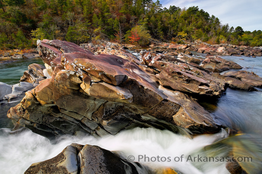 Cossatot Falls on the Cossatot River, one of the most impressive water features in Arkansas.